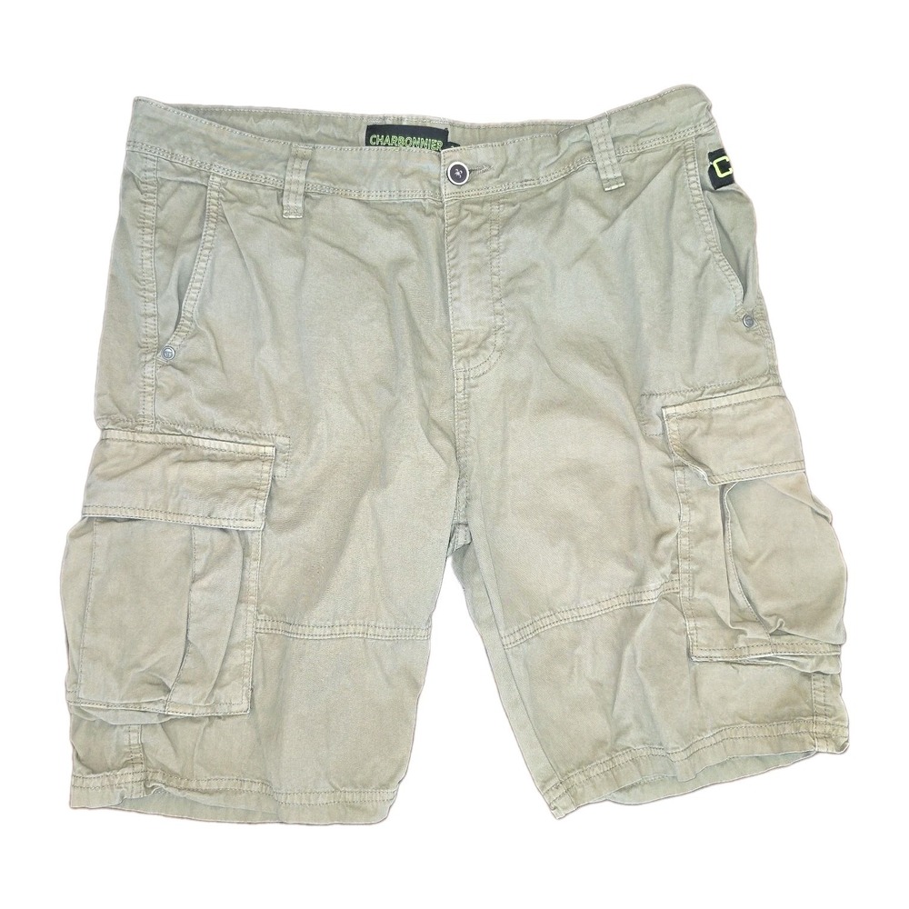 Charbonnier Men's Size 36 Dark Khaki Cotton‎ Cargo Utility Shorts Outdoor Casual
